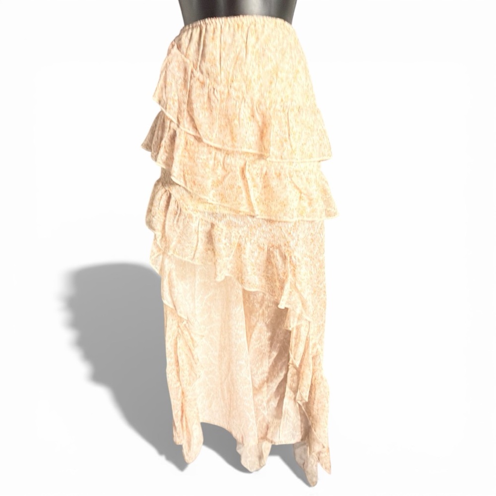 Pretty Damage Floral Asymmetrical Ruffle Maxi Skirt - NWT Size S
